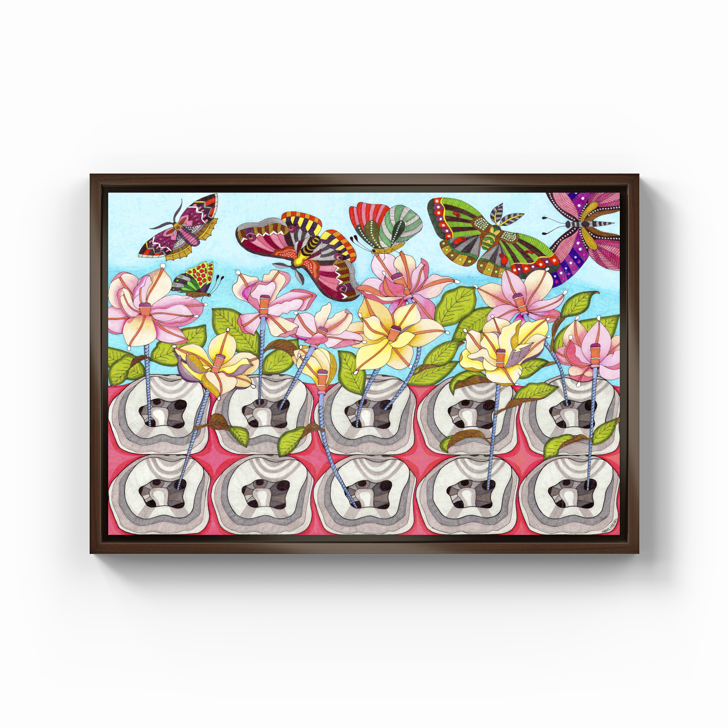 canal treatment with the flowers - Canvas Painting