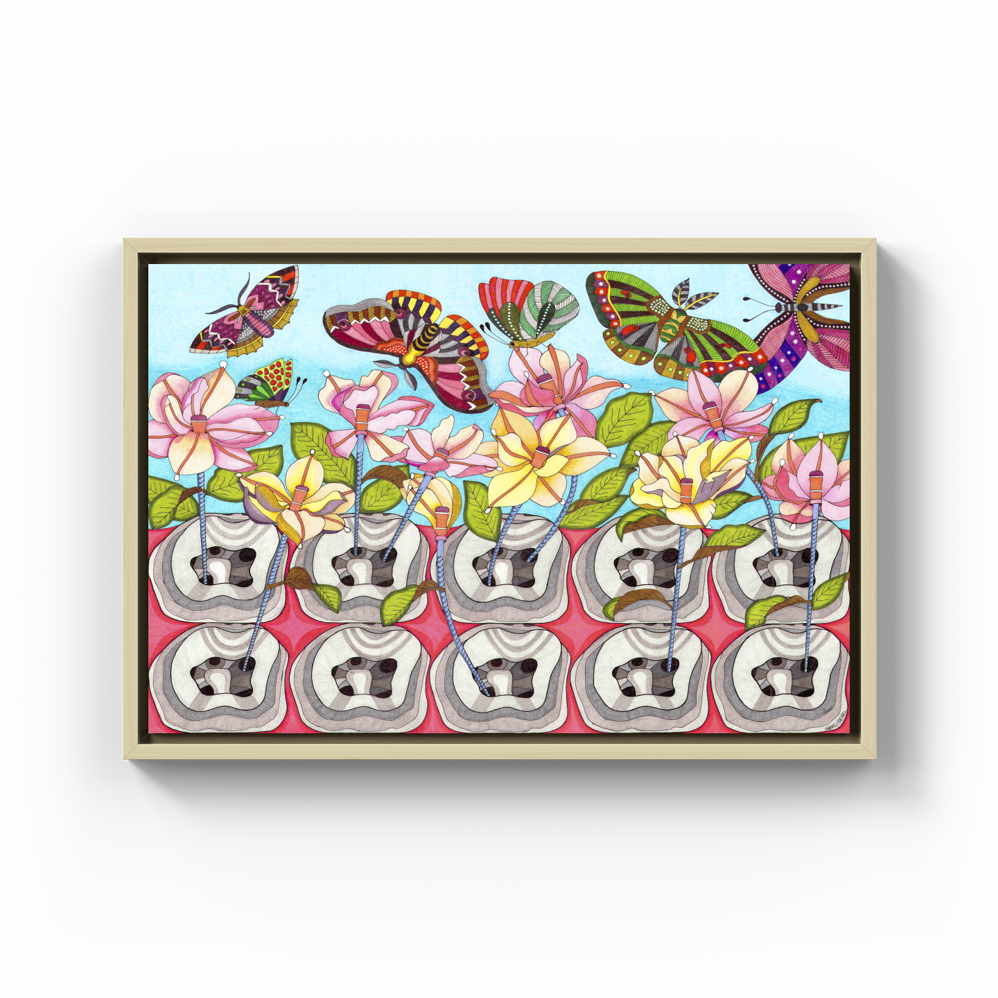 canal treatment with the flowers - Canvas Painting