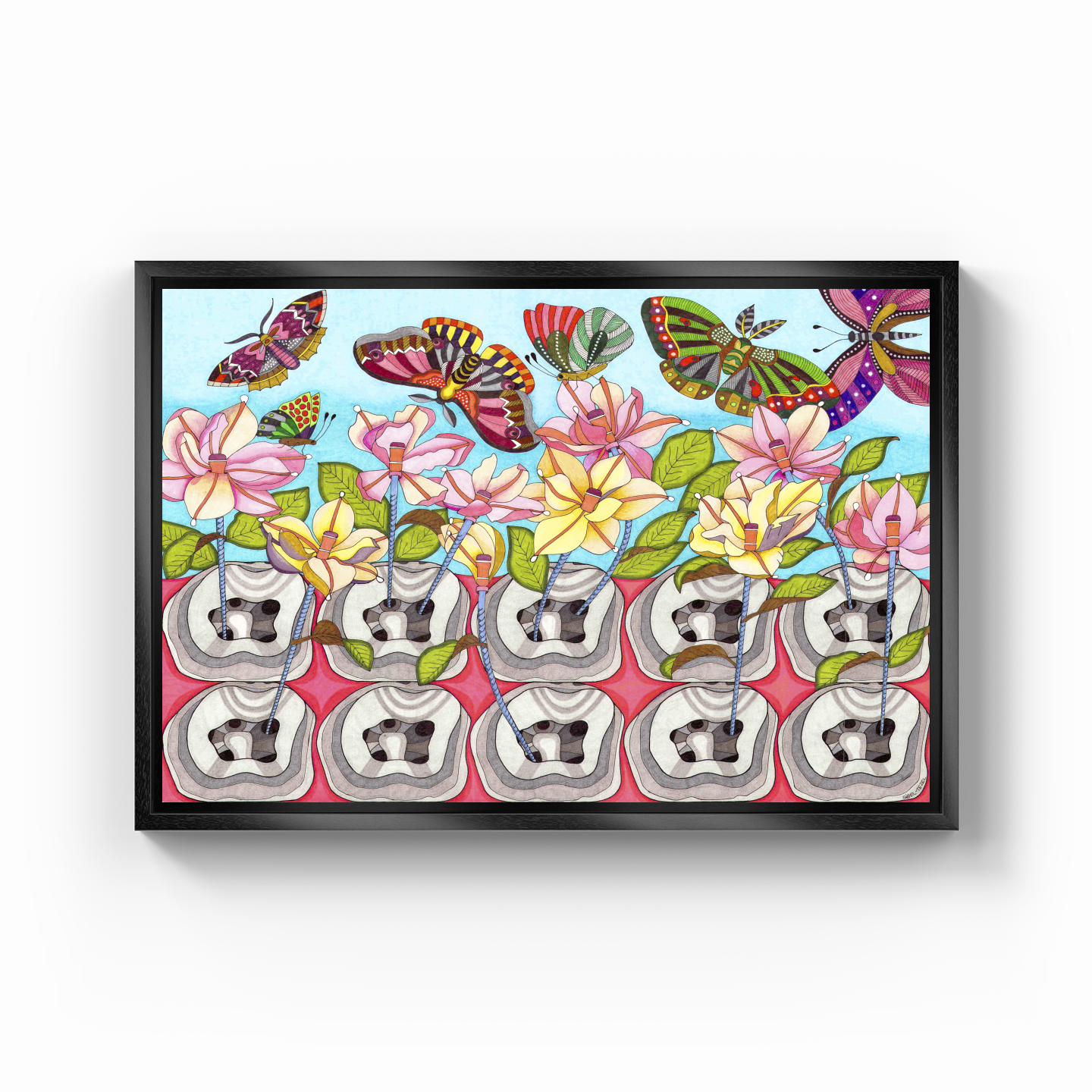 canal treatment with the flowers - Canvas Painting