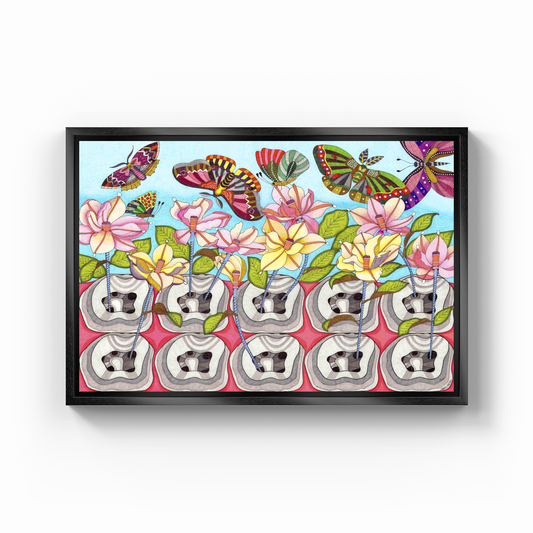 canal treatment with the flowers - Canvas Painting