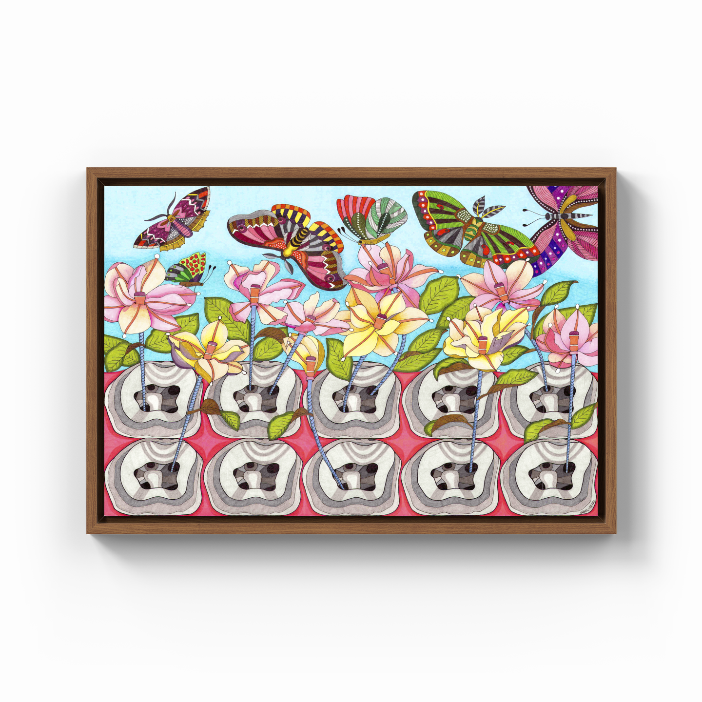 canal treatment with the flowers - Canvas Painting