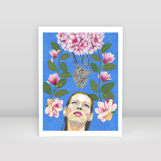 my heart rejoins with the deepst shades of blue - Art Print