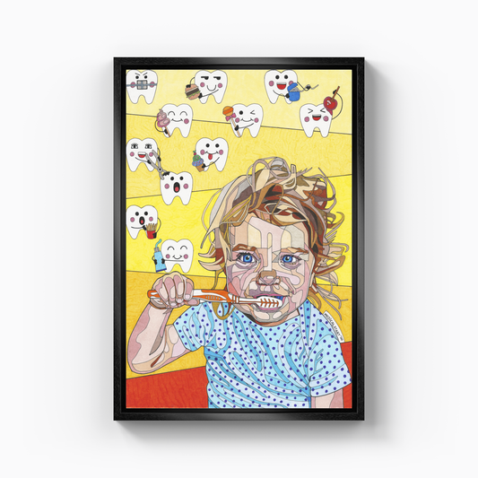 first tooth comes out, care begins - Canvas Print