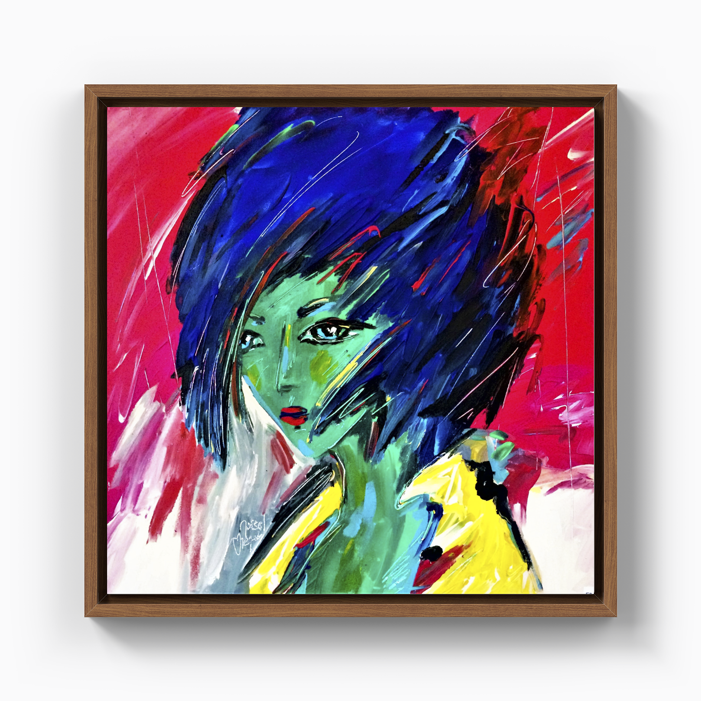 blue silk winter flower - DB00006 - Kanvas Tablo