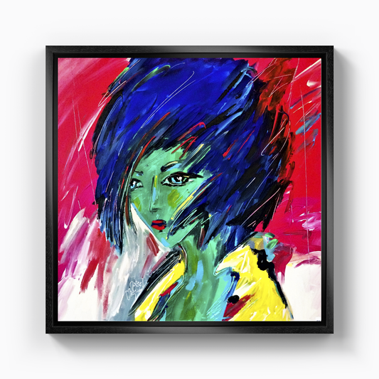 blue silk winter flower - DB00006 - Canvas Print