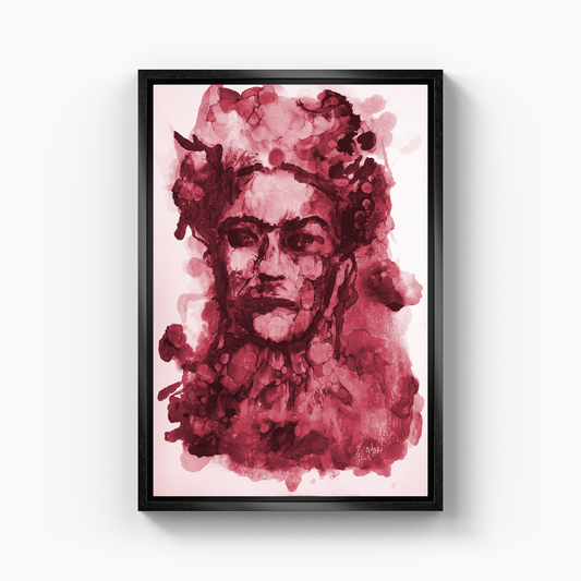 Frida Kahlo - Red - Canvas Print