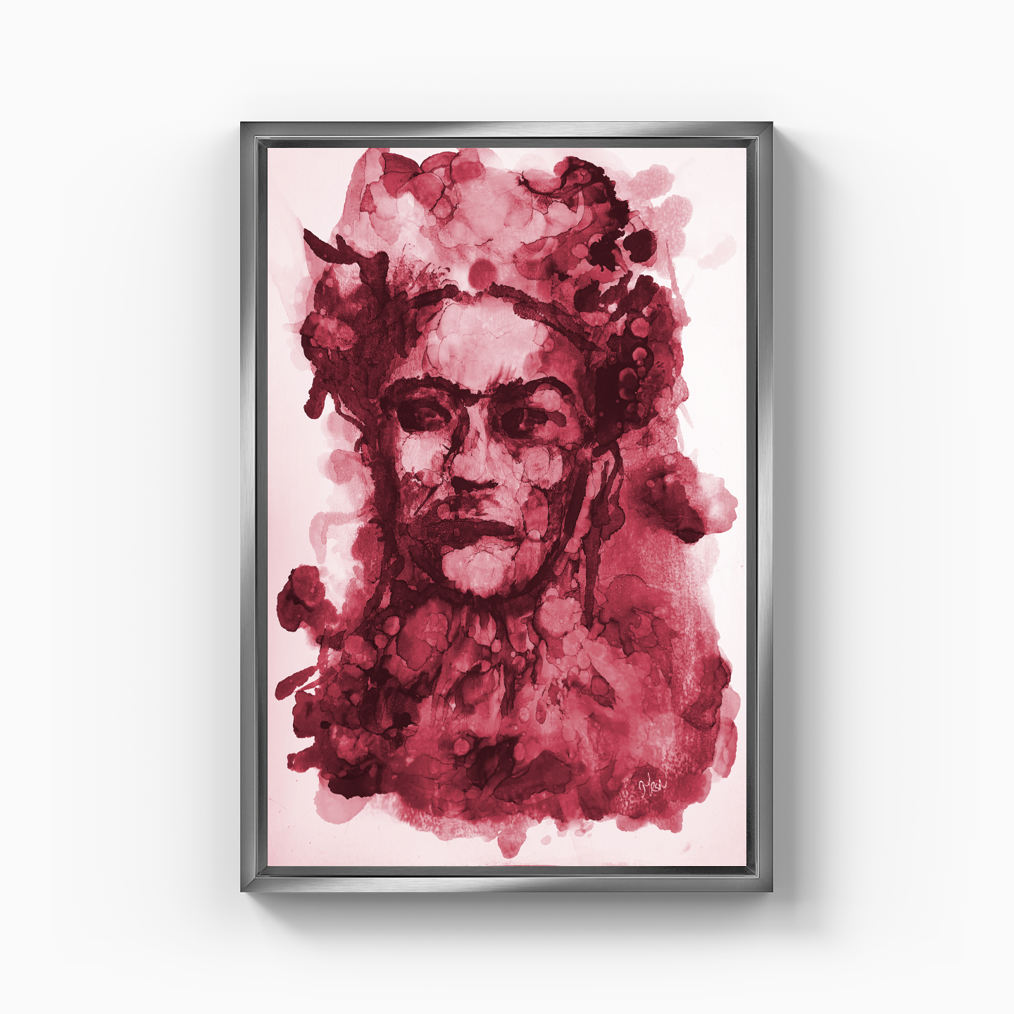 Frida Kahlo - Kırmızı - Kanvas Tablo