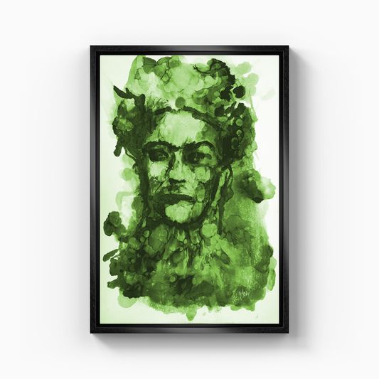 Frida Kahlo - Yeşil - Kanvas Tablo