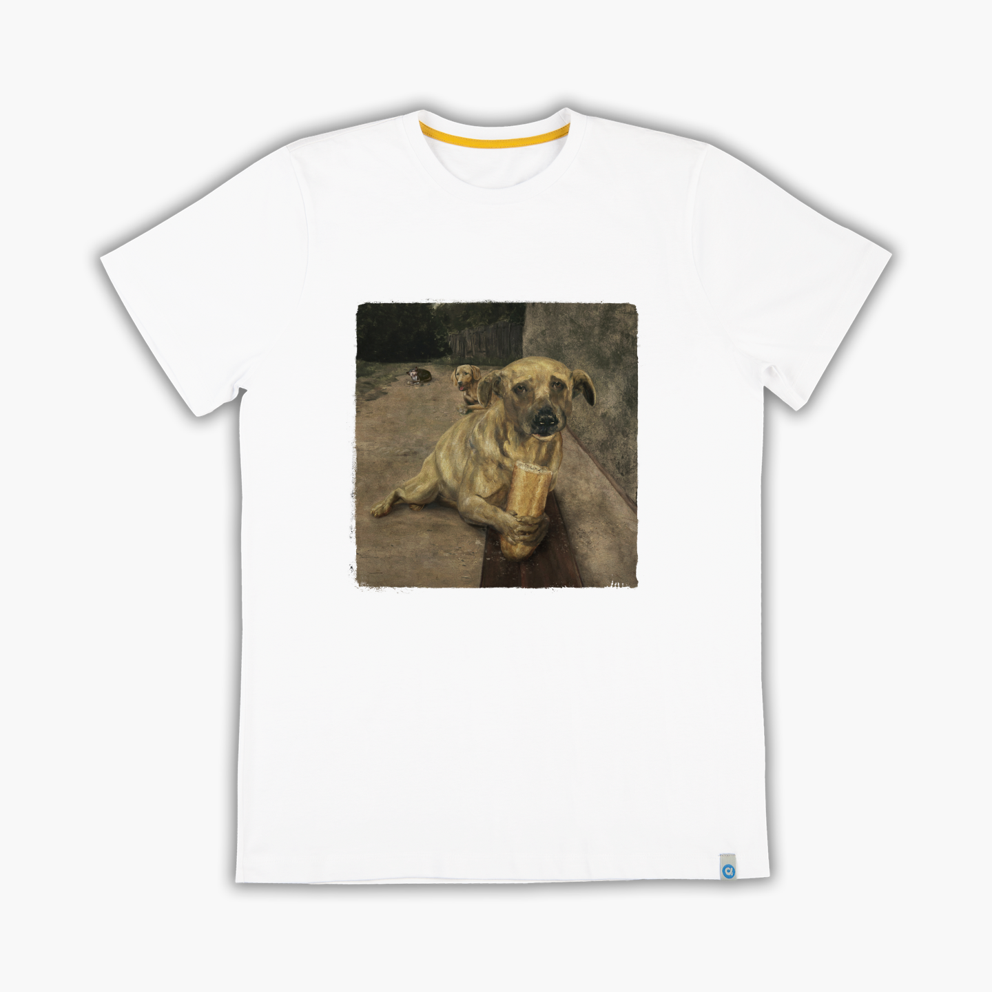 poor dog eating bread - T-Shirt
